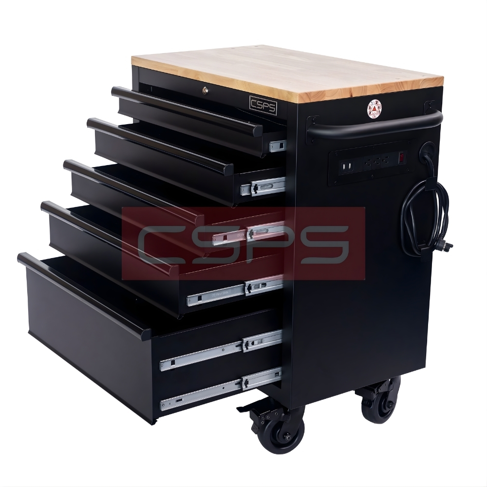 Tủ dụng cụ CSPS 76cm-05 hộc kéo không nâng hạ màu đen, xanh - Ảnh 2