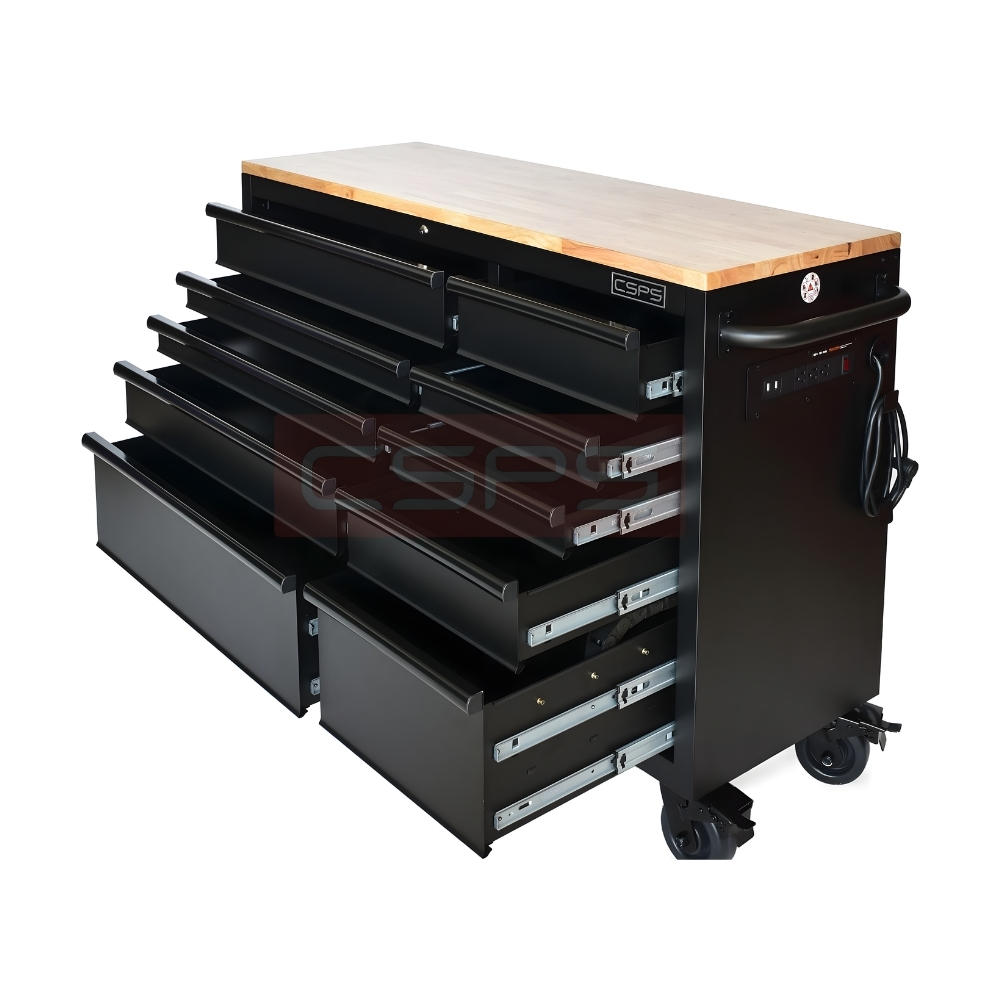 Tủ dụng cụ CSPS 132cm-10 hộc kéo tay cầm đen, trắng, vàng - Ảnh 3