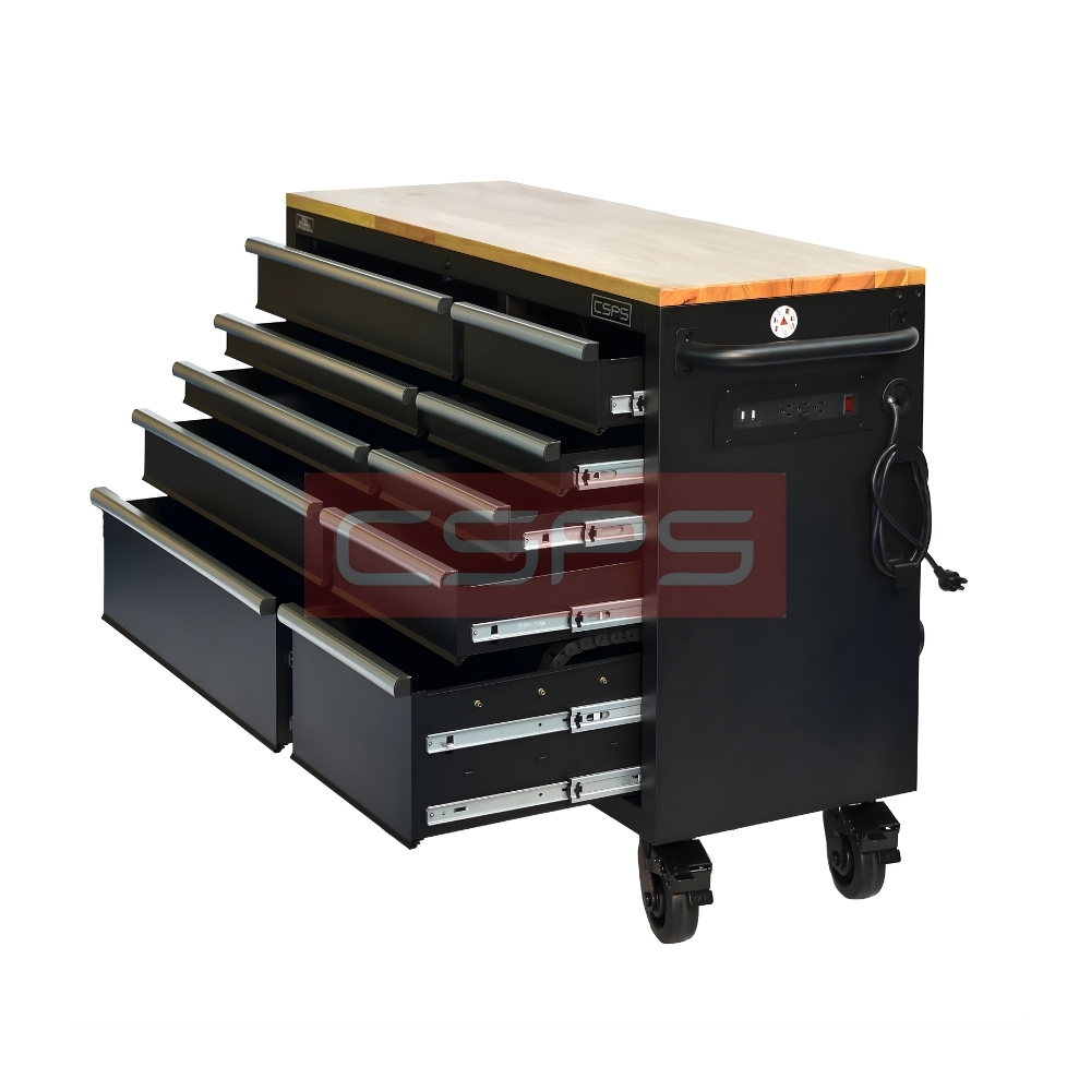 Tủ dụng cụ CSPS 132cm-10 hộc kéo tay cầm đen, trắng, vàng - Ảnh 5
