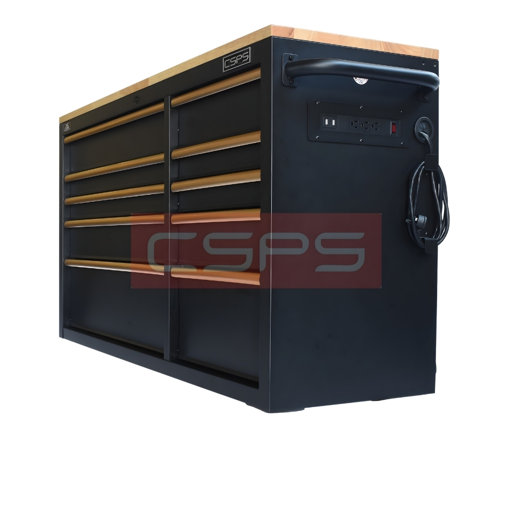 Tủ dụng cụ CSPS 132cm-10 hộc kéo tay cầm đen, trắng, vàng - Ảnh 8
