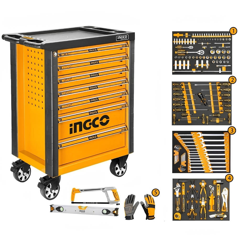 Tủ đồ nghề 7 ngăn 162 chi tiết Ingco HTCS271621