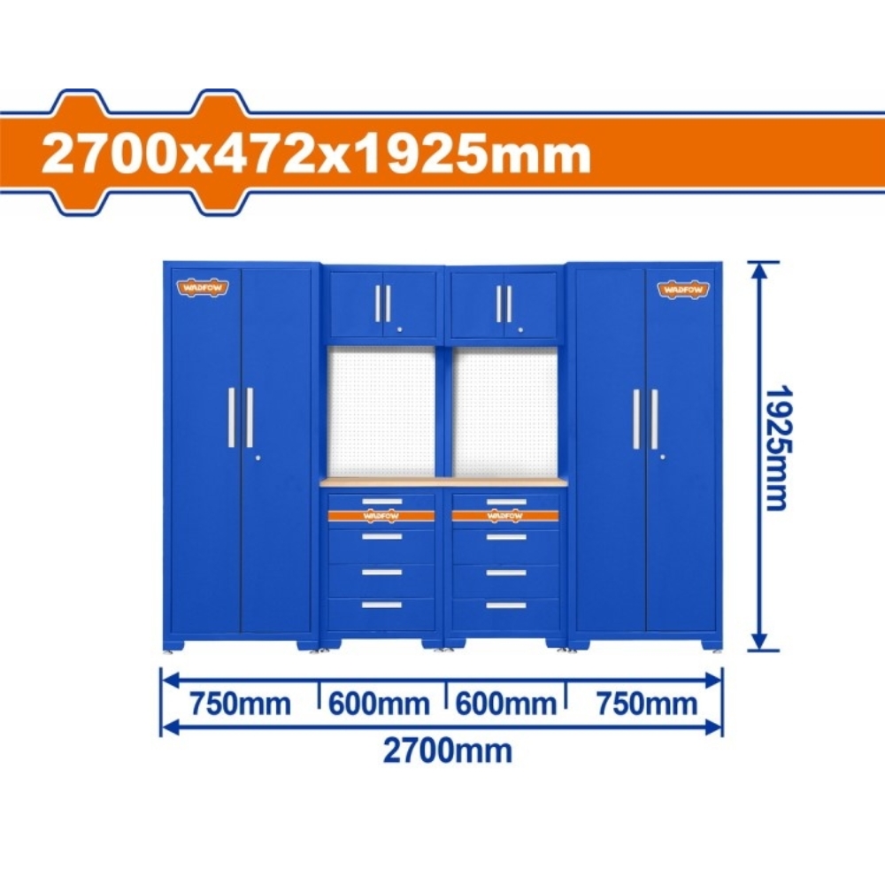 Bộ 6 tủ lưu trữ đồ nghề trong gara 700x472x1925mm Wadfow WCS3A06