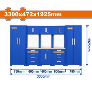 Bộ 8 tủ lưu trữ đồ nghề trong gara 3300x472x1925mm Wadfow WCS3A08