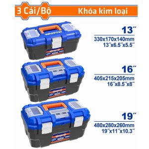 Bộ 3 hộp nhựa đựng dụng cụ khóa kim loại 13″/16″/19″ Wadfow WTB4103