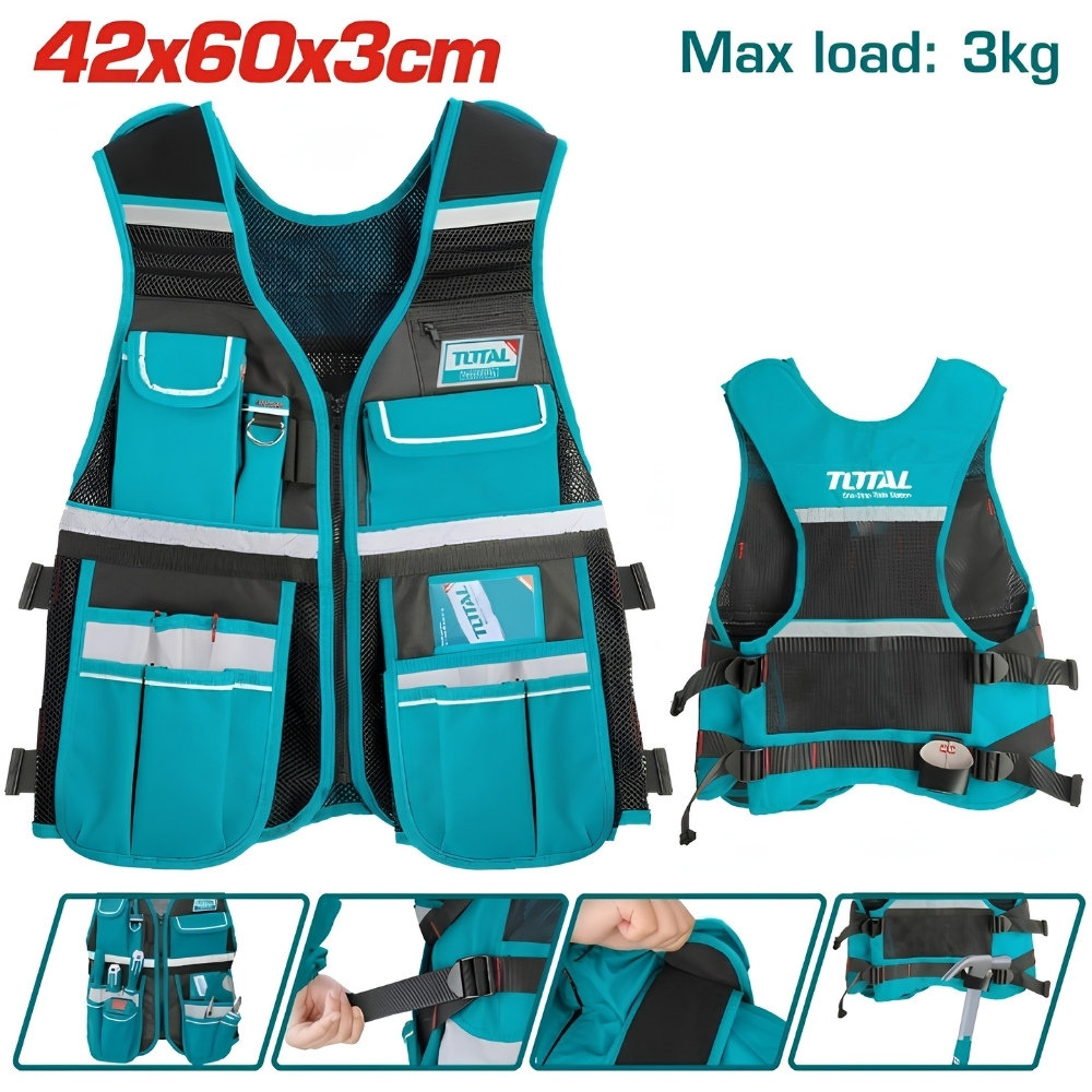 Áo gi lê đựng đồ nghề 12 túi Total TTVT1601