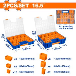 Bộ 2 hộp đựng linh kiện chia ngăn Wadfow WTB1633