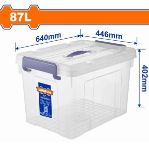 Hộp nhựa trữ kho trắng trong 87L Wadfow WTB2390