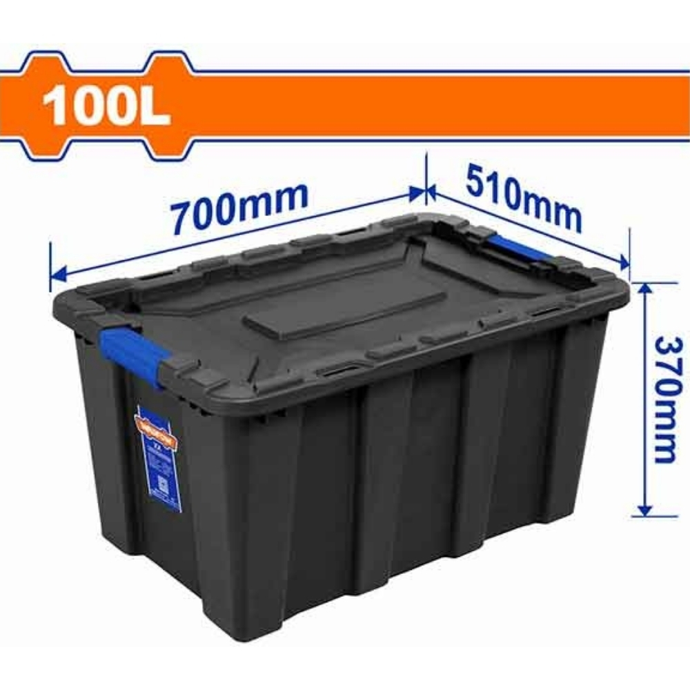 Hộp nhựa trữ kho đen 100L Wadfow WTB331B