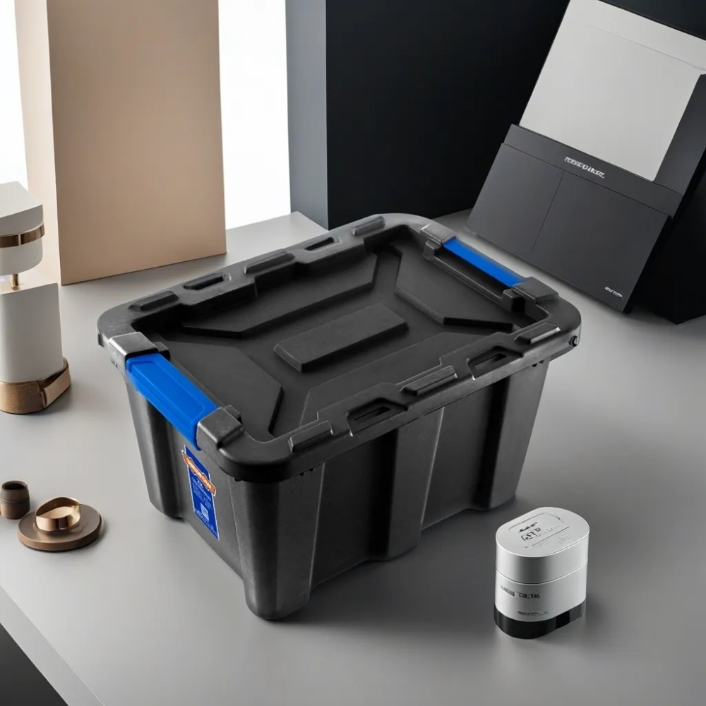 Hộp nhựa trữ kho màu đen 40L Wadfow WTB3340