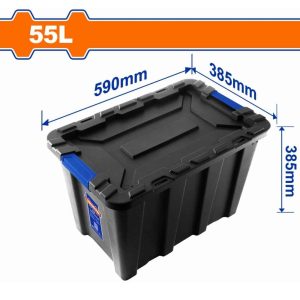 Hộp nhựa trữ kho đen 55L Wadfow WTB3355