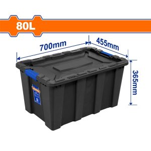 Hộp nhựa trữ kho đen 80L Wadfow WTB3380