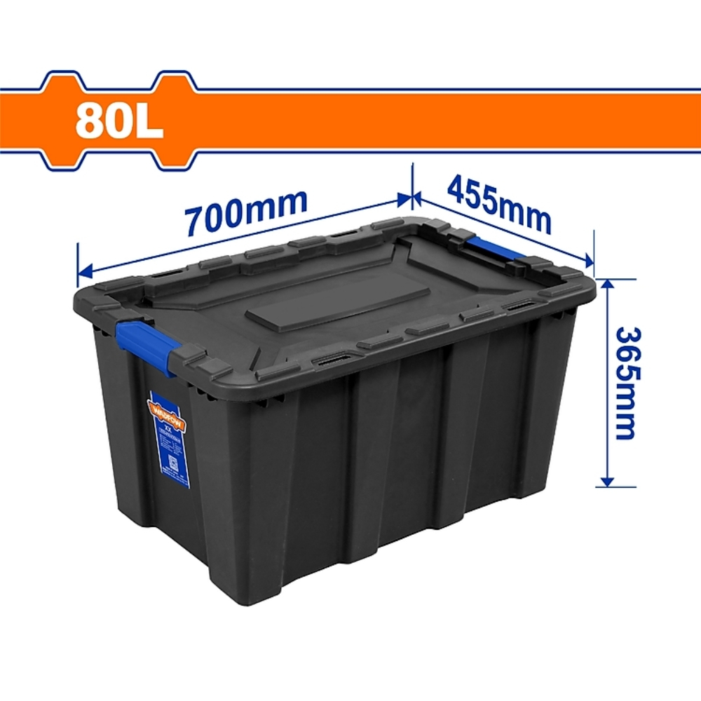 Hộp nhựa trữ kho đen 80L Wadfow WTB3380