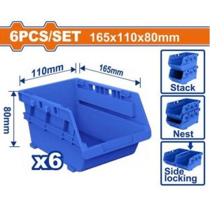 Bộ 6 khay đựng phụ kiện 165x100x80mm Wadfow WTB8336