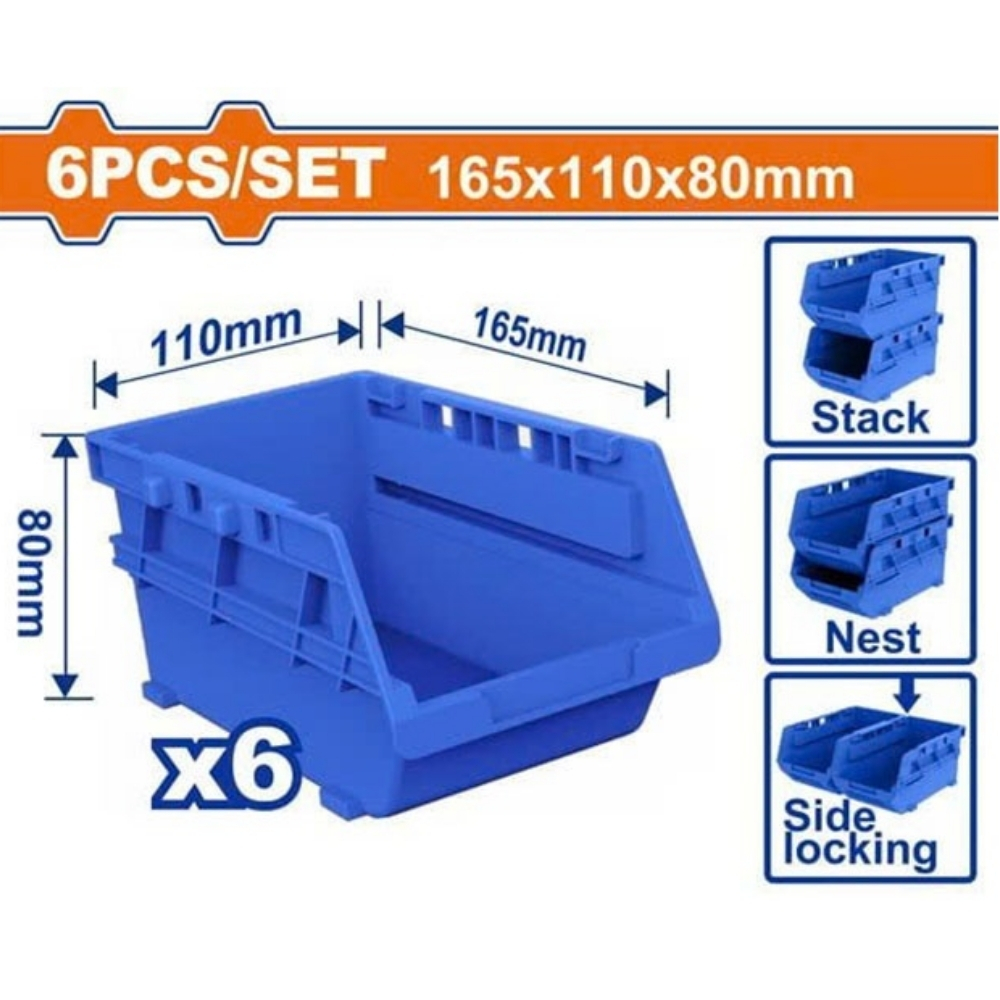 Bộ 6 khay đựng phụ kiện 165x100x80mm Wadfow WTB8336