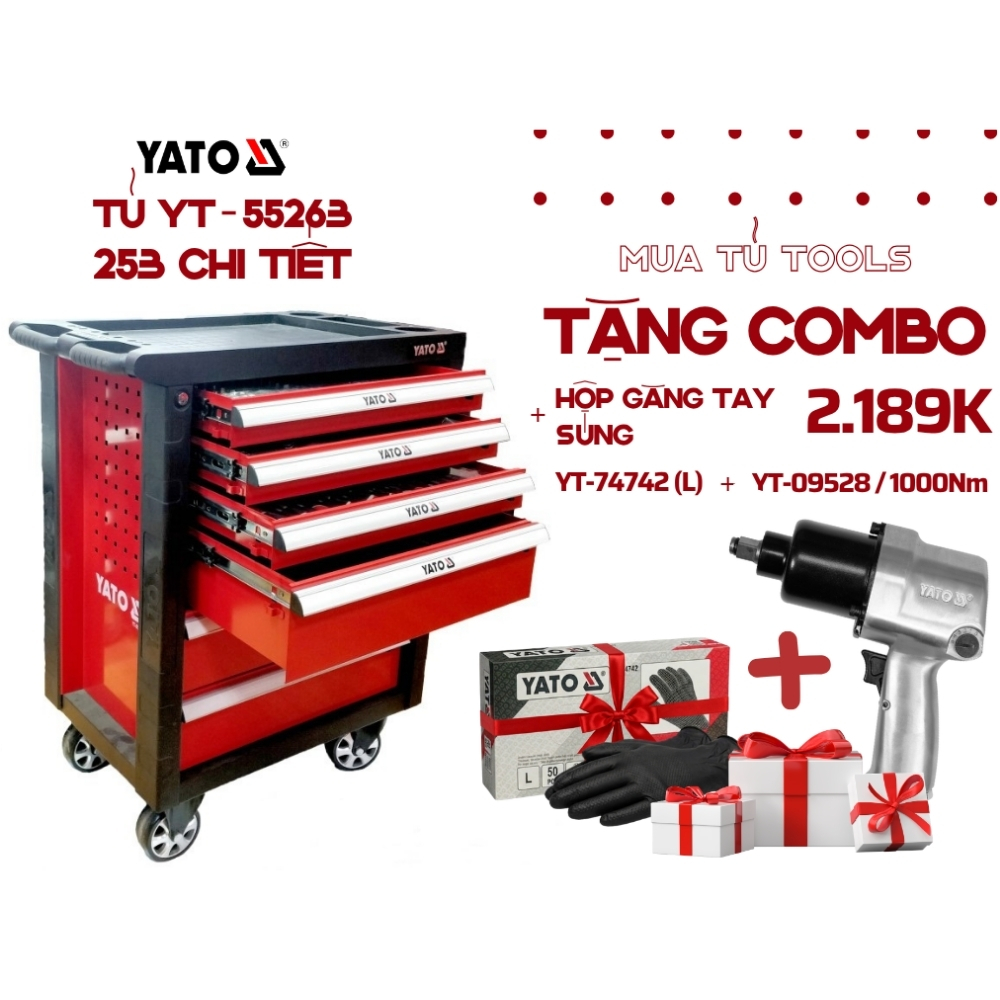 Tủ đồ nghề sửa chữa cao cấp 253 chi tiết Yato YT-55263