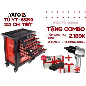 Tủ đồ nghề sửa chữa CƠ KHÍ 7 ngăn 211 chi tiết Yato YT-55290