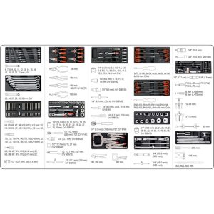 Tủ đồ nghề 7 ngăn chuyên LỐP XE 165 chi tiết Yato YT-55293