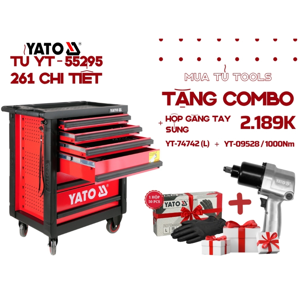 Tủ đồ nghề 261 chi tiết dành cho xe BMW Yato YT-55295