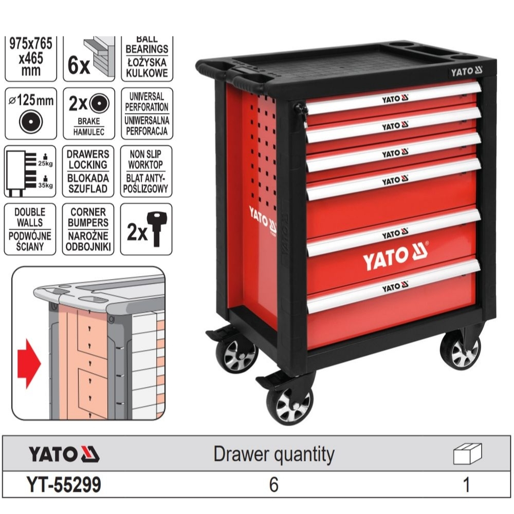 Tủ đồ nghề cao cấp 6 ngăn Yato YT-55299