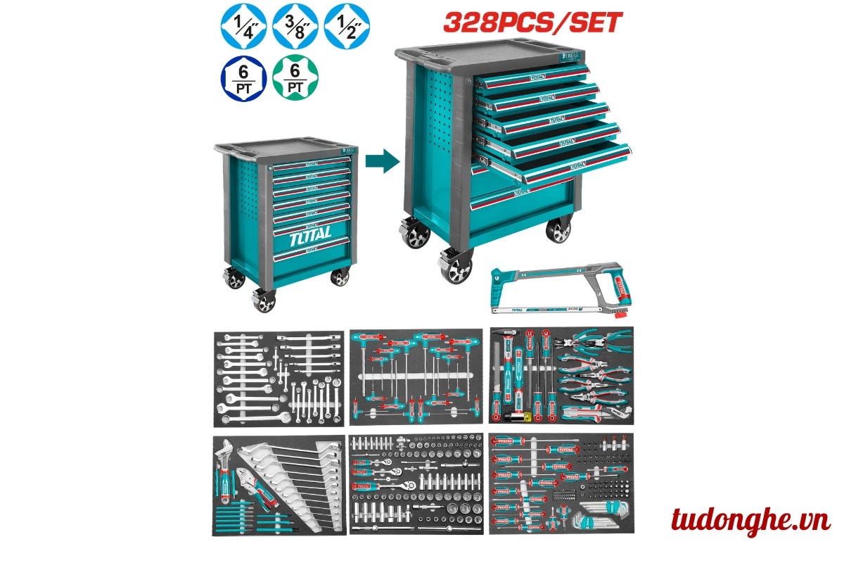 Tủ đồ nghề 7 ngăn 328 chi tiết Total THPTCS73281